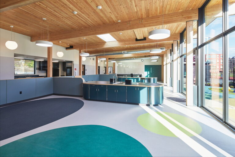 Lincoln High School in Portland, OR offers a modern room with ample natural light and clean design, ideal for meetings or classes. For all electrician services to install or maintain lighting fixtures and ensure electrical safety, contact our professional team today.