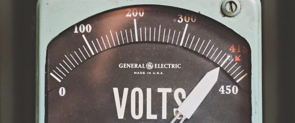 A close up of a volt meter employed by a local electrician in Vancouver, WA.