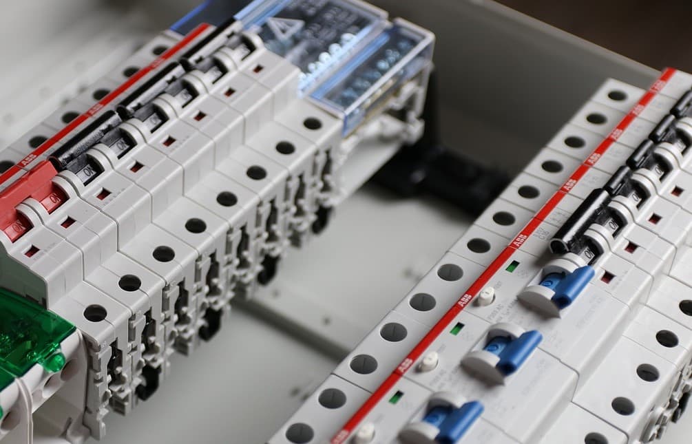 A close up of a residential electrical circuit breaker box in Vancouver, WA, handled by a local electrician.