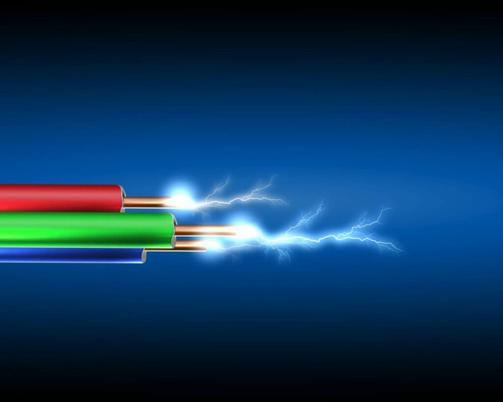 Electric cord with electricity sparks to illustrate How Much Electrical Power Do I Need For My Home