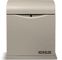 A Kohler water heater on a white background, suitable for residential or commercial use, is shown by a local electrician in Vancouver, WA. Other electricians commend this product and regularly install it for their clients in the Vancouver area.