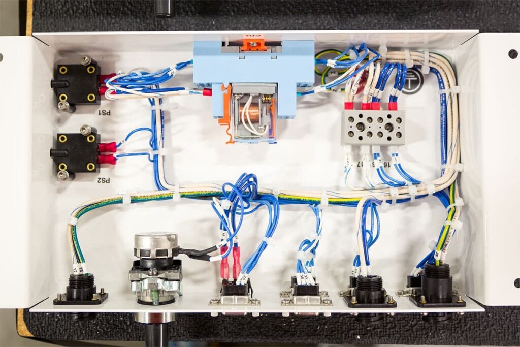 Components of an industrial electrical panel